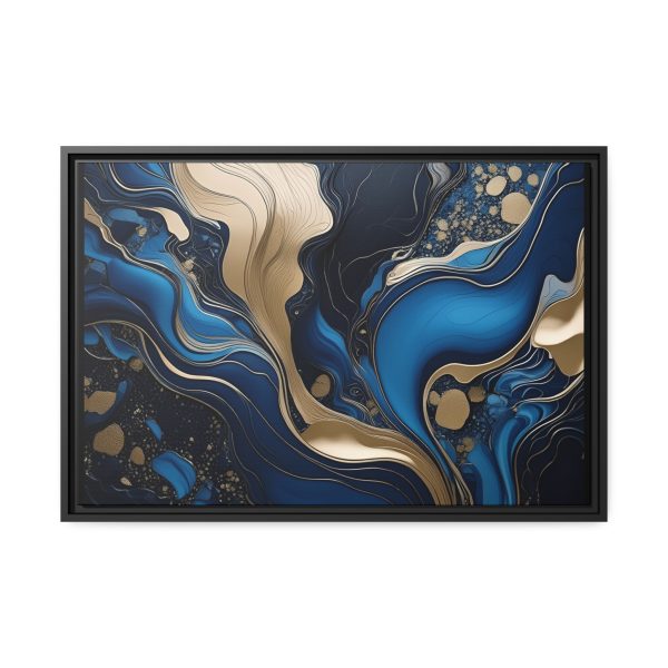 Blue Gold Abstract Art 3 Matte Canvas, Black Frame - Image 21