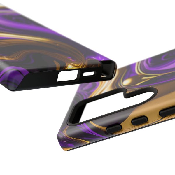 Purple and Gold Liquid iPhone | Samsung | Samsung Galaxy | Google Pixel - Cell Phone Tough Cases - Image 212