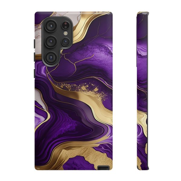 Purple and Gold iPhone | Samsung | Samsung Galaxy | Google Pixel - Cell Phone Tough Cases - Image 85