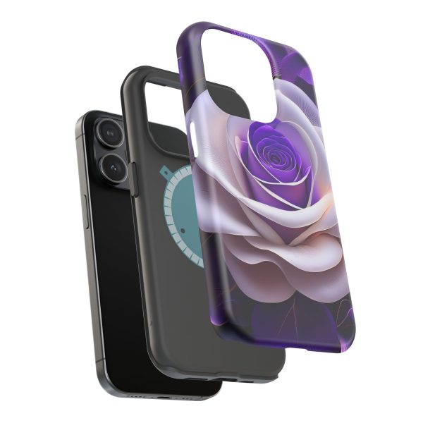 Purple and White Custom Magnetic Tough Case for iPhone - Dual Layer Protection with MagSafe® Compatibility - Matte or Glossy Finish - Image 97