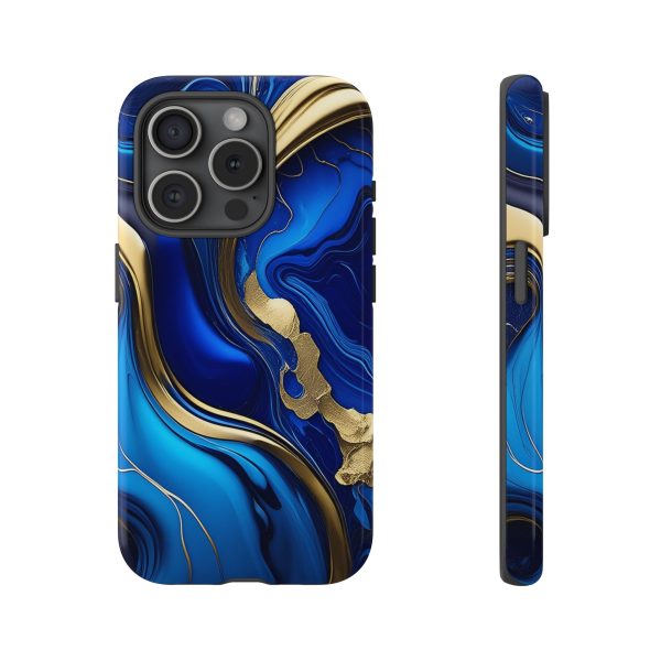 Royal Blue and Gold iPhone | Samsung | Samsung Galaxy | Google Pixel - Cell Phone Tough Cases - Image 173