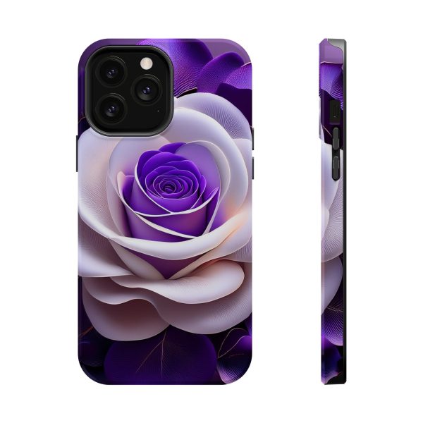 Purple and White Custom Magnetic Tough Case for iPhone - Dual Layer Protection with MagSafe® Compatibility - Matte or Glossy Finish - Image 71