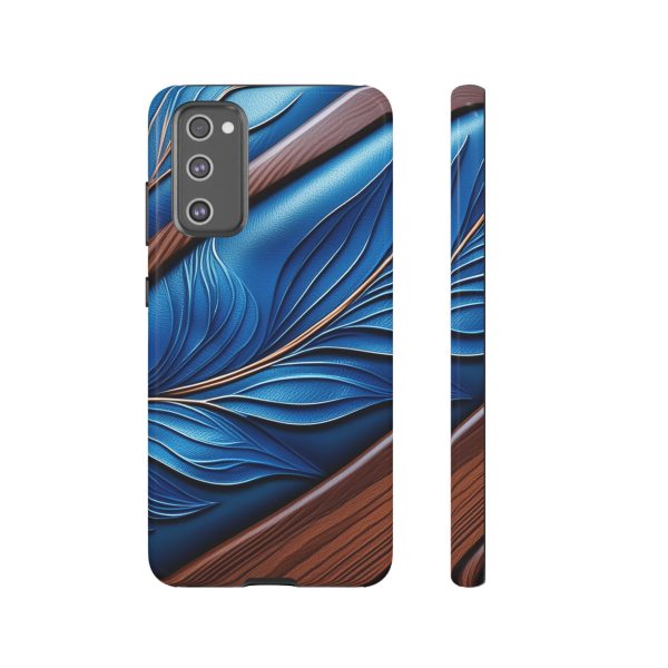 Blue Leather iPhone | Samsung | Samsung Galaxy | Google Pixel - Cell Phone Tough Cases - Image 70