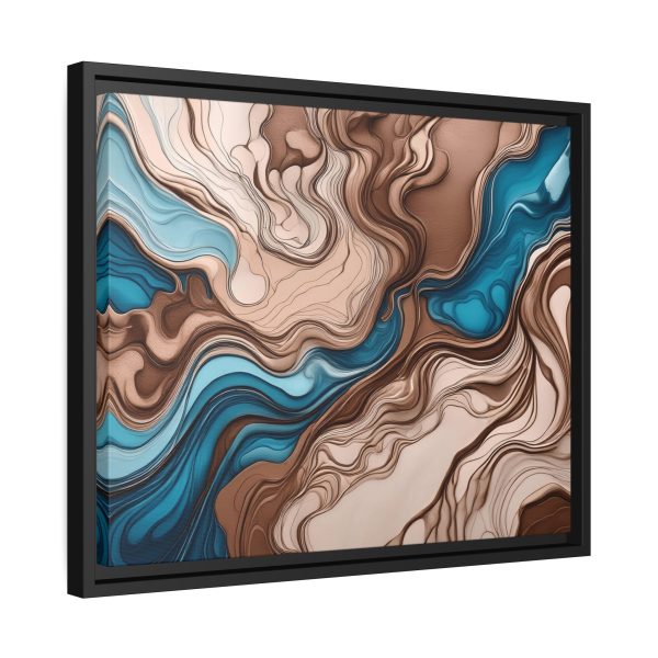 Brown and Teal Abstract BT4 Matte Canvas, Black Frame - Image 14