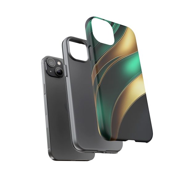 Green and Gold iPhone | Samsung | Samsung Galaxy | Google Pixel - Cell Phone Tough Cases - Image 111