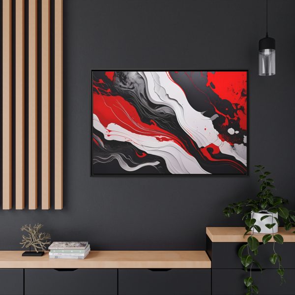 Red and Black Abstract 3 Matte Canvas, Black Frame - Image 40