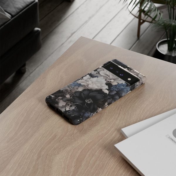 Black and White Flowers iPhone | Samsung | Samsung Galaxy | Google Pixel - Cell Phone Tough Cases - Image 156