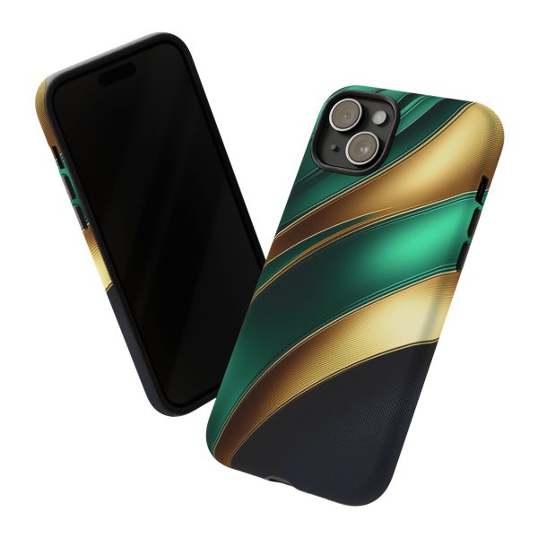 Green and Gold iPhone | Samsung | Samsung Galaxy | Google Pixel - Cell Phone Tough Cases - Image 171