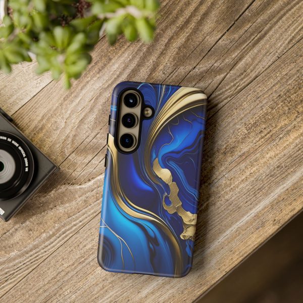 Royal Blue and Gold iPhone | Samsung | Samsung Galaxy | Google Pixel - Cell Phone Tough Cases - Image 194