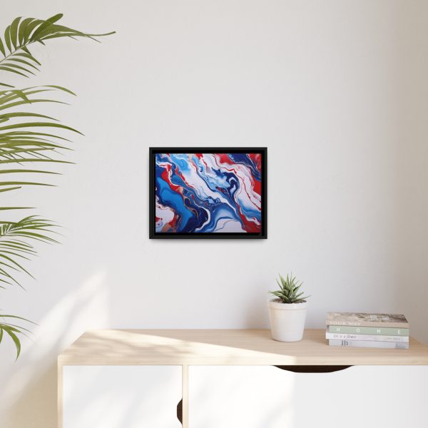 Red White and Blue TS3 Marble Matte Canvas, Black Frame - Image 11