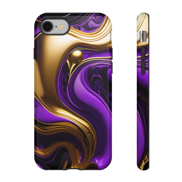 Purple and Gold Liquid iPhone | Samsung | Samsung Galaxy | Google Pixel - Cell Phone Tough Cases