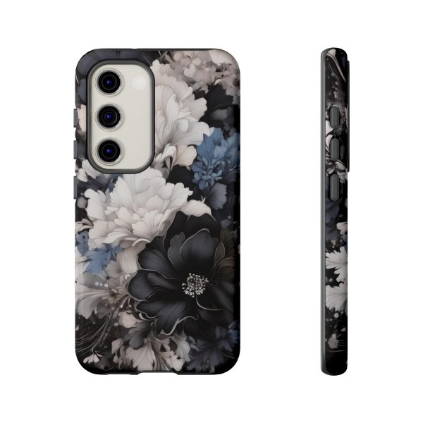 Black and White Flowers iPhone | Samsung | Samsung Galaxy | Google Pixel - Cell Phone Tough Cases - Image 121