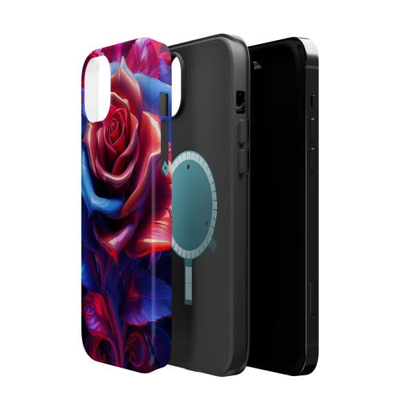 Red and Blue Rose- Custom Magnetic Tough Case for iPhone - Dual Layer Protection with MagSafe® Compatibility - Matte or Glossy Finish - Image 22