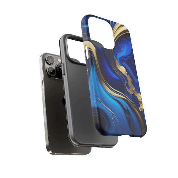 Royal Blue and Gold iPhone | Samsung | Samsung Galaxy | Google Pixel - Cell Phone Tough Cases - Image 119