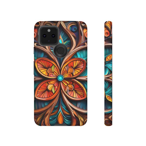 Wood Grain Flower iPhone | Samsung | Samsung Galaxy | Google Pixel - Cell Phone Tough Cases - Image 63