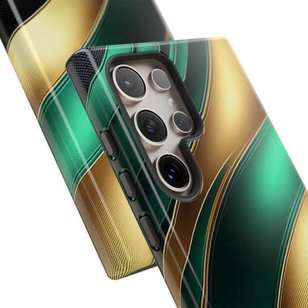 Green and Gold iPhone | Samsung | Samsung Galaxy | Google Pixel - Cell Phone Tough Cases - Image 206