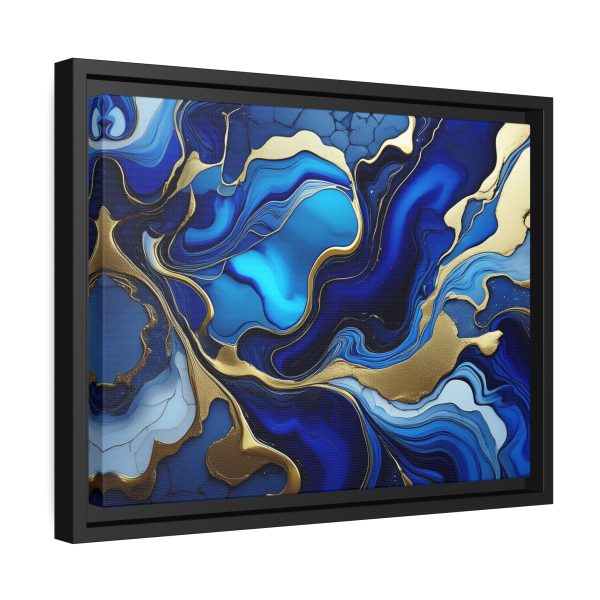 Royal Blue Gold RB1 Marble Matte Canvas, Black Frame - Image 10