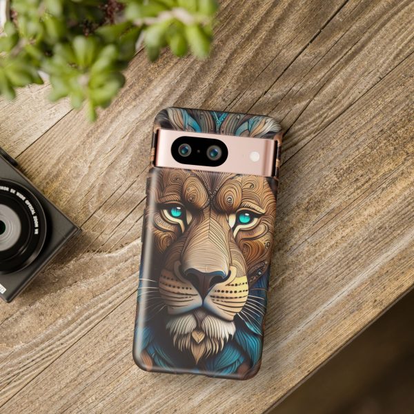 Wood Lion Art iPhone | Google Pixel - Cell Phone Tough Cases - Image 136