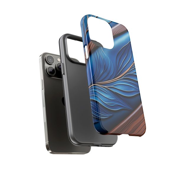 Blue Leather iPhone | Samsung | Samsung Galaxy | Google Pixel - Cell Phone Tough Cases - Image 116