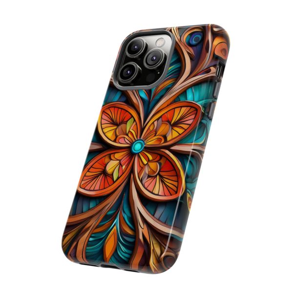 Wood Grain Flower iPhone | Samsung | Samsung Galaxy | Google Pixel - Cell Phone Tough Cases - Image 114