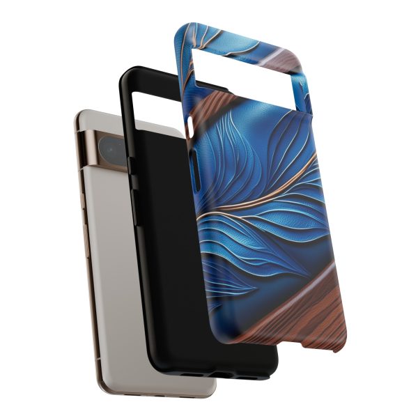 Blue Leather iPhone | Samsung | Samsung Galaxy | Google Pixel - Cell Phone Tough Cases - Image 224