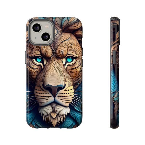 Wood Lion Art iPhone | Google Pixel - Cell Phone Tough Cases - Image 45