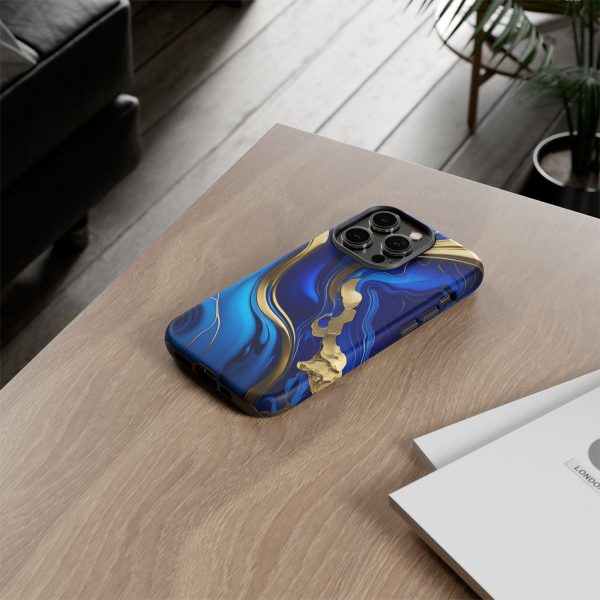 Royal Blue and Gold iPhone | Samsung | Samsung Galaxy | Google Pixel - Cell Phone Tough Cases - Image 104