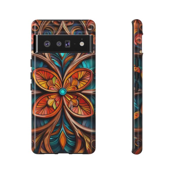 Wood Grain Flower iPhone | Samsung | Samsung Galaxy | Google Pixel - Cell Phone Tough Cases - Image 153