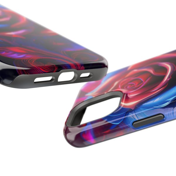 Red and Blue Rose- Custom Magnetic Tough Case for iPhone - Dual Layer Protection with MagSafe® Compatibility - Matte or Glossy Finish - Image 104