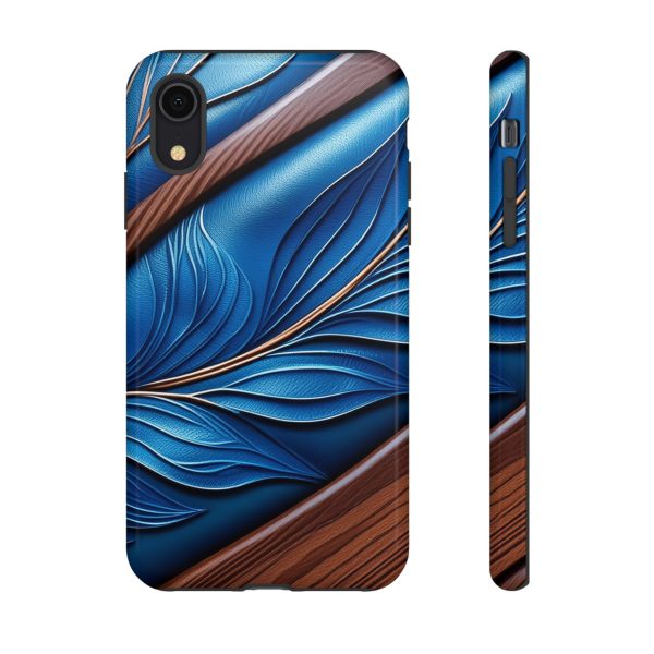 Blue Leather iPhone | Samsung | Samsung Galaxy | Google Pixel - Cell Phone Tough Cases - Image 7