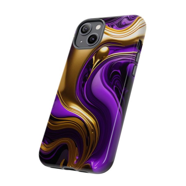 Purple and Gold Liquid iPhone | Samsung | Samsung Galaxy | Google Pixel - Cell Phone Tough Cases - Image 106