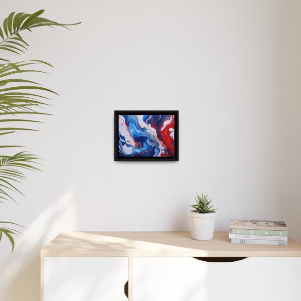 Red White and Blue TS1 Marble Matte Canvas, Black Frame - Image 3