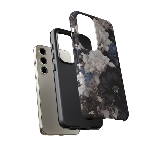 Black and White Flowers iPhone | Samsung | Samsung Galaxy | Google Pixel - Cell Phone Tough Cases - Image 123