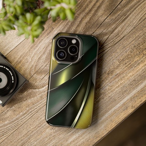 Green and Yellow Carbon Custom Magnetic Tough Case for iPhone - Dual Layer Protection with MagSafe® Compatibility - Matte or Glossy Finish - Image 95