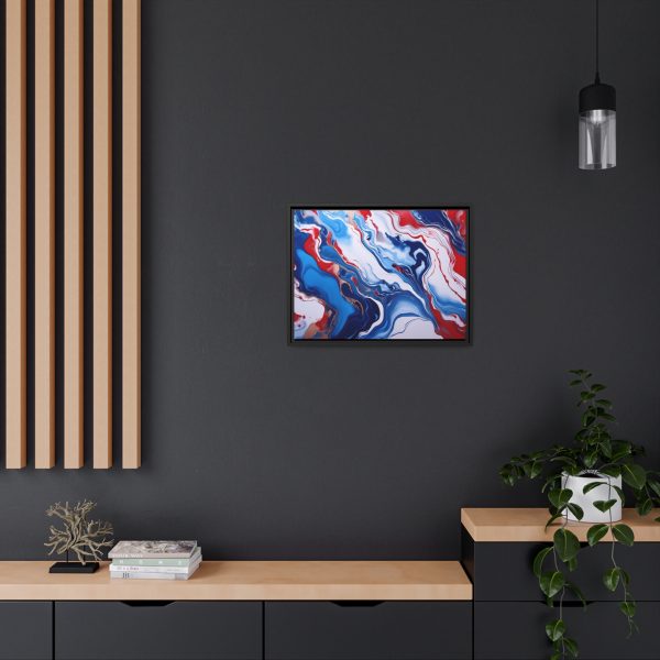 Red White and Blue TS3 Marble Matte Canvas, Black Frame - Image 20