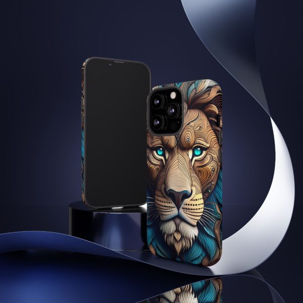 Wood Lion Art iPhone | Google Pixel - Cell Phone Tough Cases - Image 32