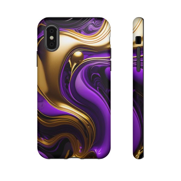 Purple and Gold Liquid iPhone | Samsung | Samsung Galaxy | Google Pixel - Cell Phone Tough Cases - Image 10