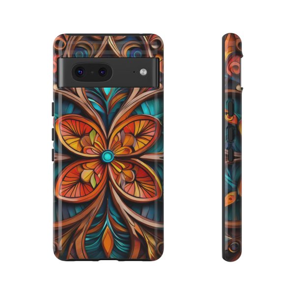 Wood Grain Flower iPhone | Samsung | Samsung Galaxy | Google Pixel - Cell Phone Tough Cases - Image 145