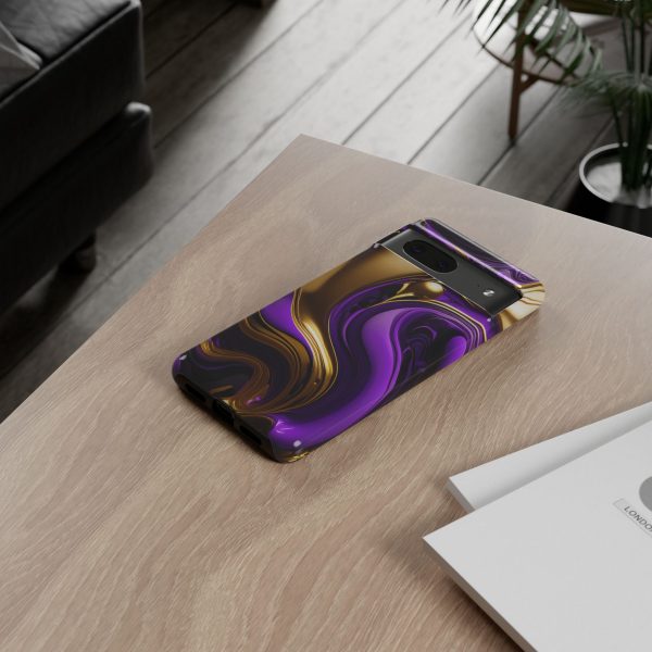 Purple and Gold Liquid iPhone | Samsung | Samsung Galaxy | Google Pixel - Cell Phone Tough Cases - Image 148