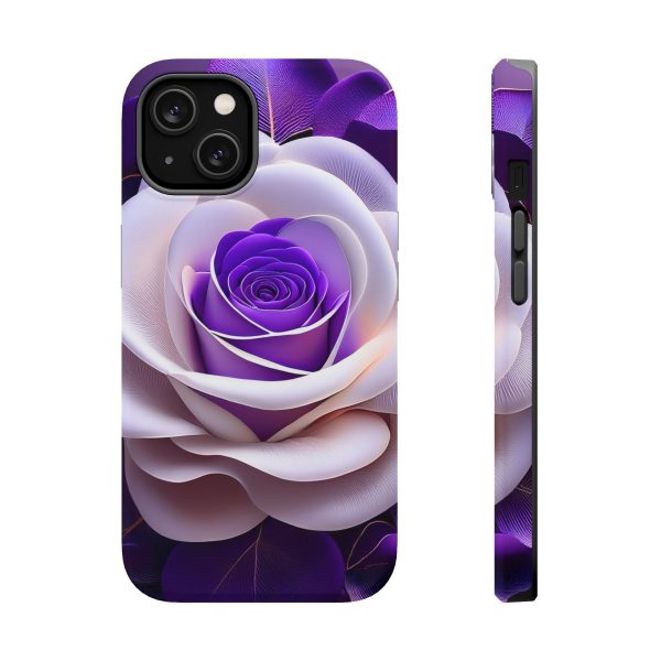 Purple and White Custom Magnetic Tough Case for iPhone - Dual Layer Protection with MagSafe® Compatibility - Matte or Glossy Finish - Image 6