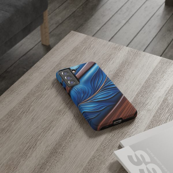 Blue Leather iPhone | Samsung | Samsung Galaxy | Google Pixel - Cell Phone Tough Cases - Image 75