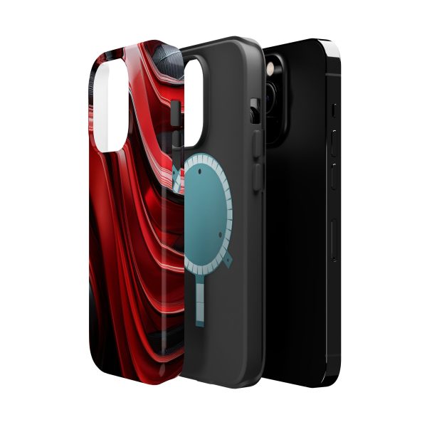 Red and Black Custom Magnetic Tough Case for iPhone - Dual Layer Protection with MagSafe® Compatibility - Matte or Glossy Finish - Image 12