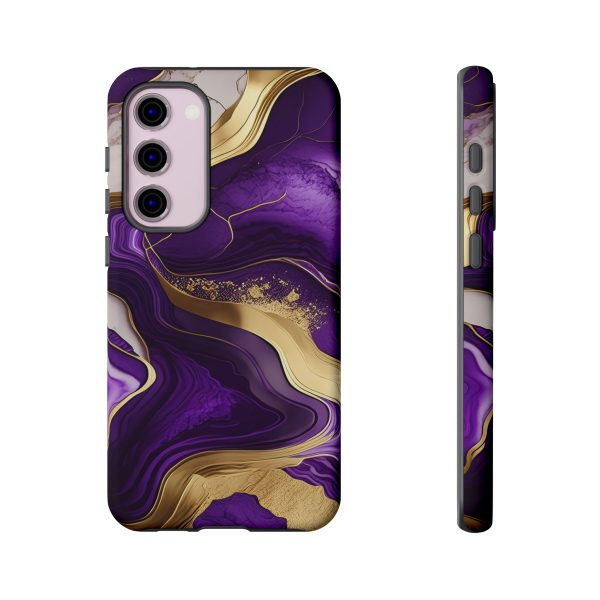 Purple and Gold iPhone | Samsung | Samsung Galaxy | Google Pixel - Cell Phone Tough Cases - Image 133