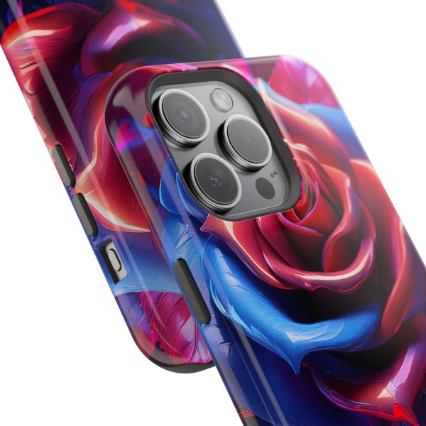 Red and Blue Rose- Custom Magnetic Tough Case for iPhone - Dual Layer Protection with MagSafe® Compatibility - Matte or Glossy Finish - Image 113