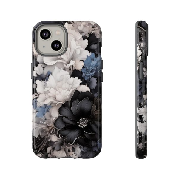 Black and White Flowers iPhone | Samsung | Samsung Galaxy | Google Pixel - Cell Phone Tough Cases - Image 89