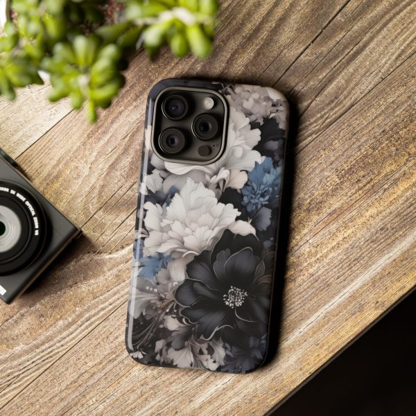 Black and White Flowers iPhone | Samsung | Samsung Galaxy | Google Pixel - Cell Phone Tough Cases - Image 181