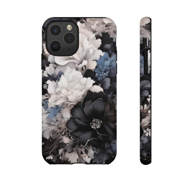 Black and White Flowers iPhone | Samsung | Samsung Galaxy | Google Pixel - Cell Phone Tough Cases - Image 22