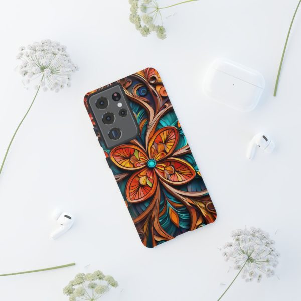 Wood Grain Flower iPhone | Samsung | Samsung Galaxy | Google Pixel - Cell Phone Tough Cases - Image 58