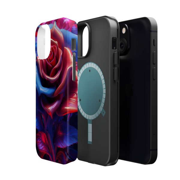 Red and Blue Rose- Custom Magnetic Tough Case for iPhone - Dual Layer Protection with MagSafe® Compatibility - Matte or Glossy Finish - Image 52