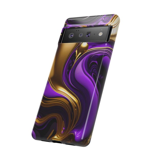 Purple and Gold Liquid iPhone | Samsung | Samsung Galaxy | Google Pixel - Cell Phone Tough Cases - Image 154